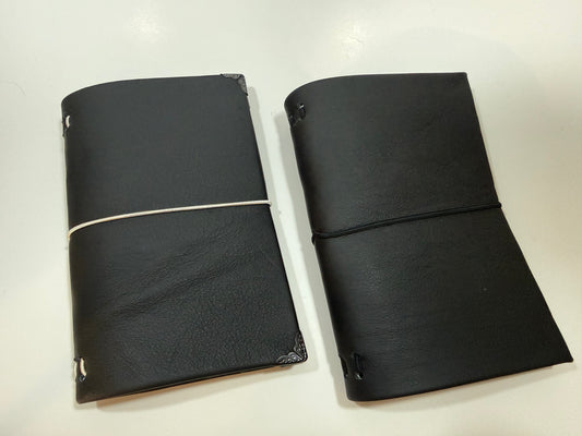 Handmade "Bible Bound" Black Leather Journal